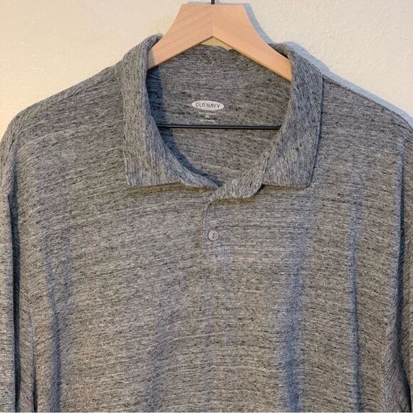 OLD NAVY Soft Washed Polo Men’s XXL Gray Heather Short Sleeve Cotton Blend. - Picture 3 of 11